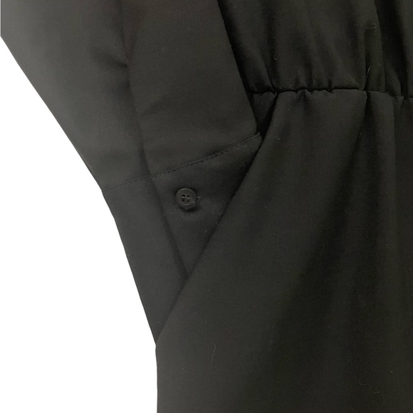 [s] MAJE NWT Jumpsuit Pesto Cold Shoulder Pockets Minimalist Black Size 36 Small - Picture 9 of 12